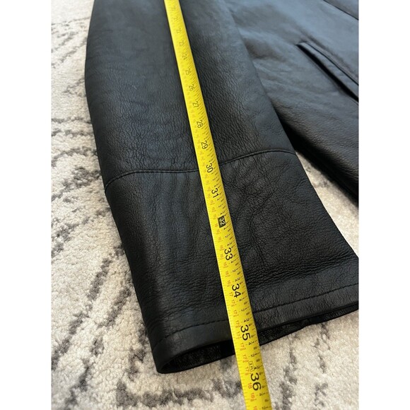 Men's Leather Winter Jacket 2XL Tall Black Jacques Duomor Faux Fur Lined - Picture 7 of 16
